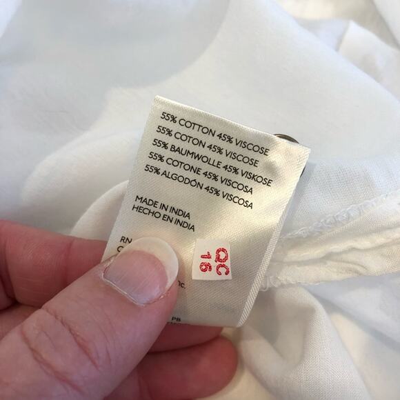 Anthropologie Pilcro top womens XS NEW white pleated shoulder popover oversized - Picture 12 of 16